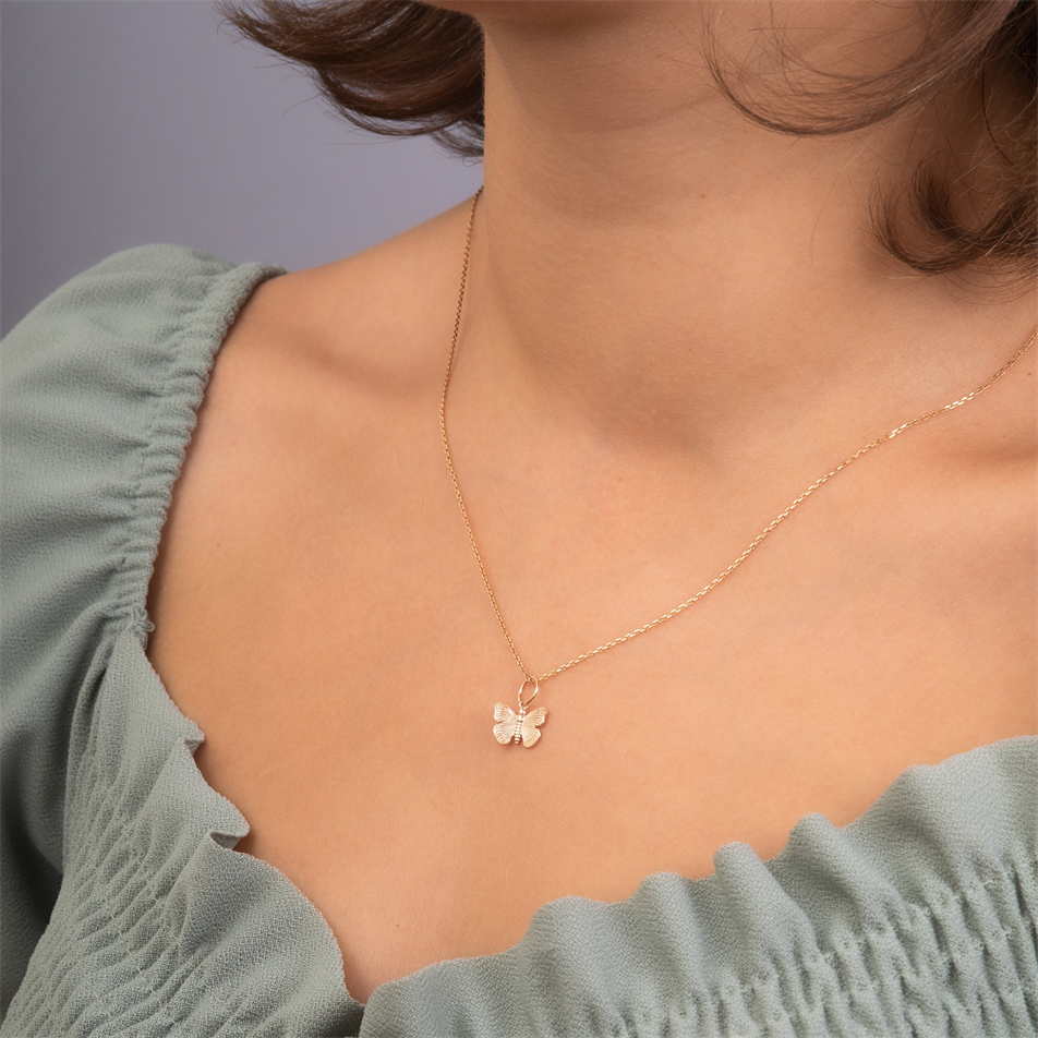 Gold Butterfly Charm Necklace