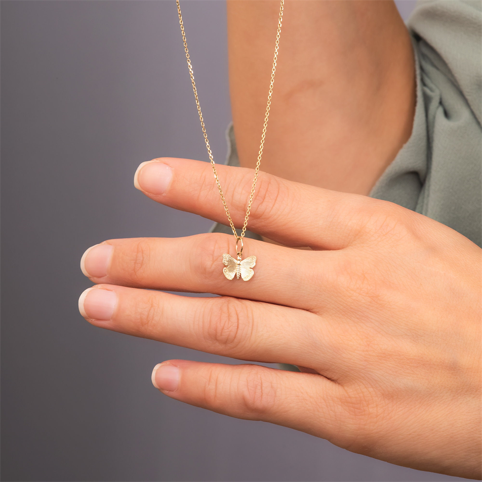 Gold Butterfly Charm Necklace