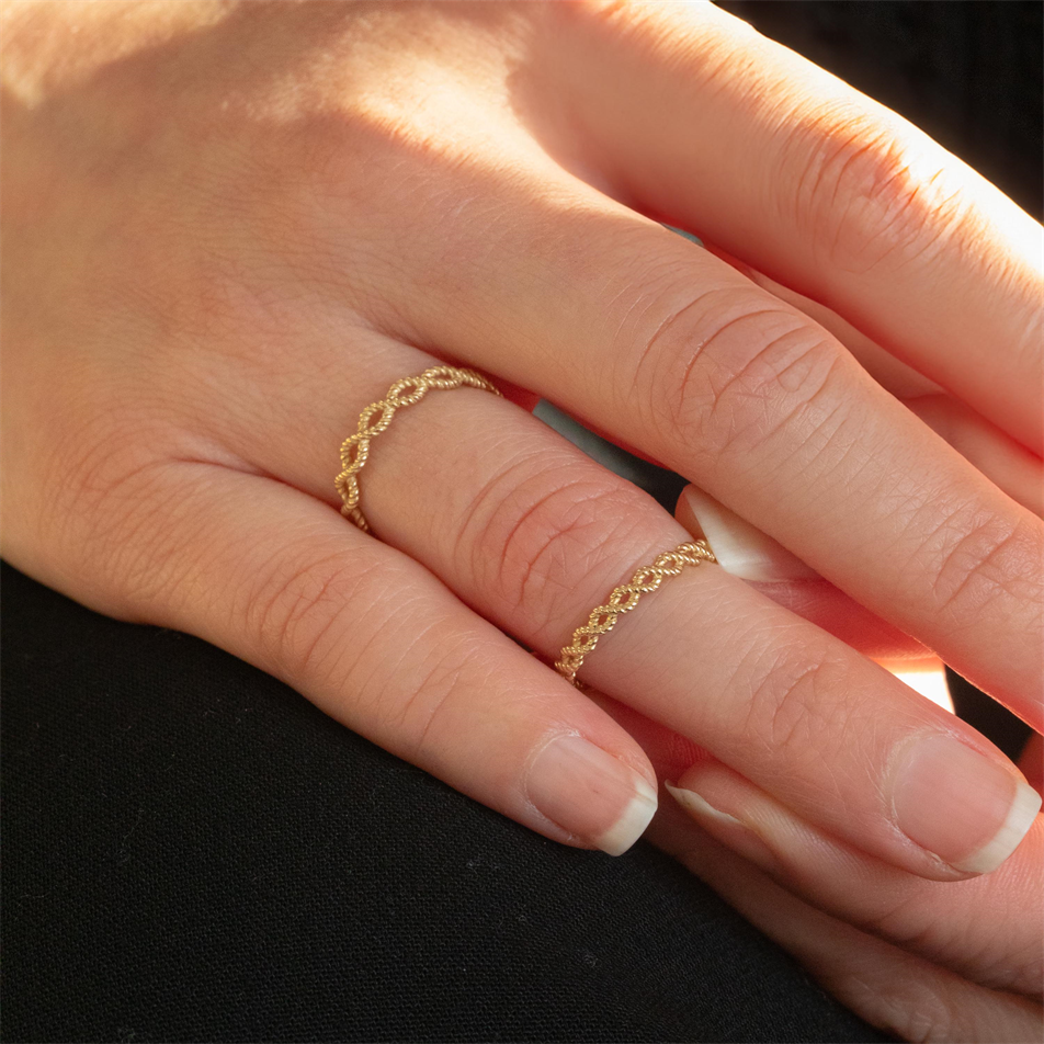 Gold Twisted Rope Celtic Infinity Ring