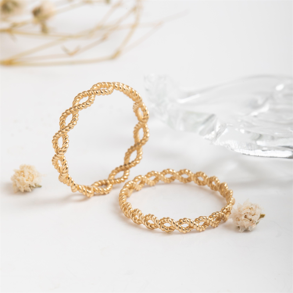 Gold Twisted Rope Celtic Infinity Ring