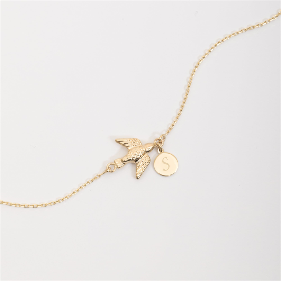 Gold Personalized Swallow Bracelet