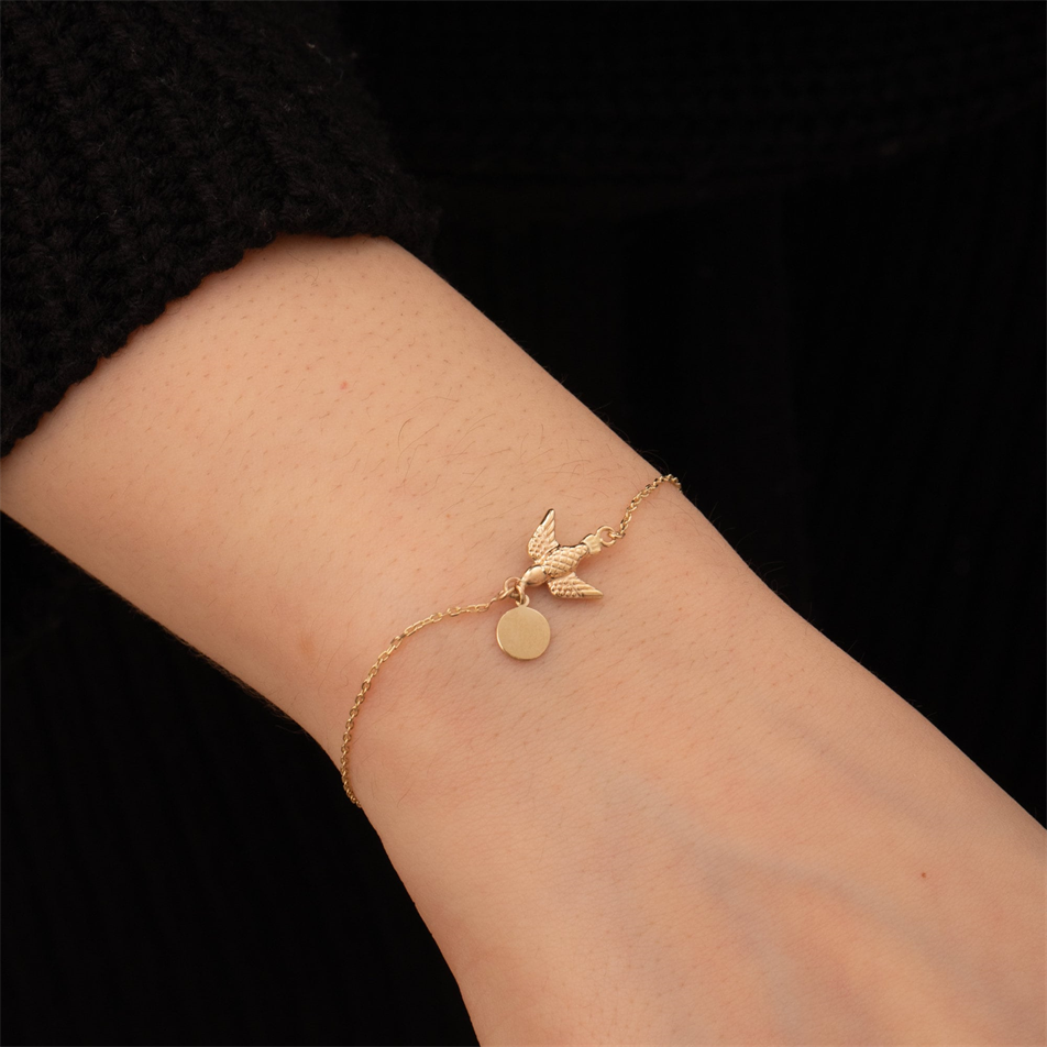 Gold Personalized Swallow Bracelet