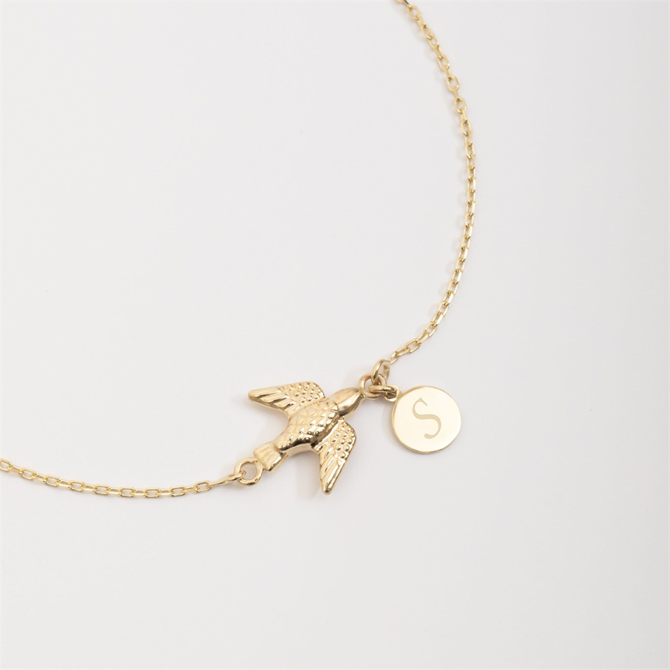 Gold Personalized Swallow Bracelet