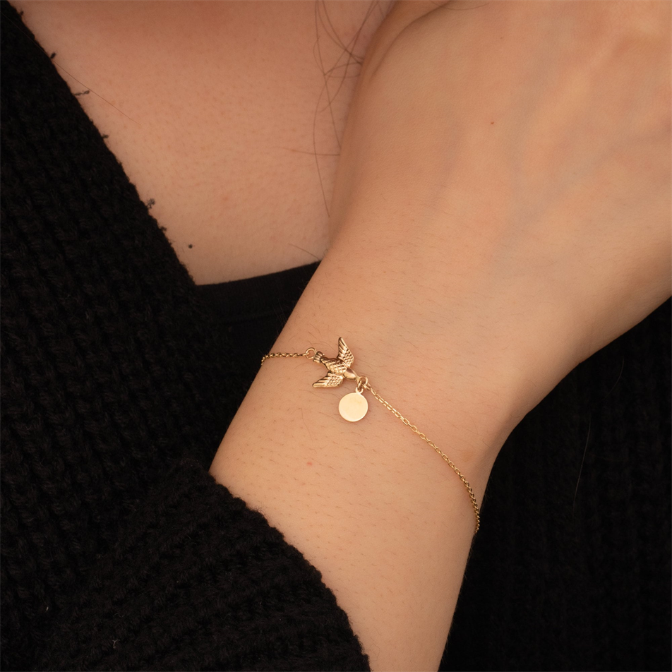 Gold Personalized Swallow Bracelet