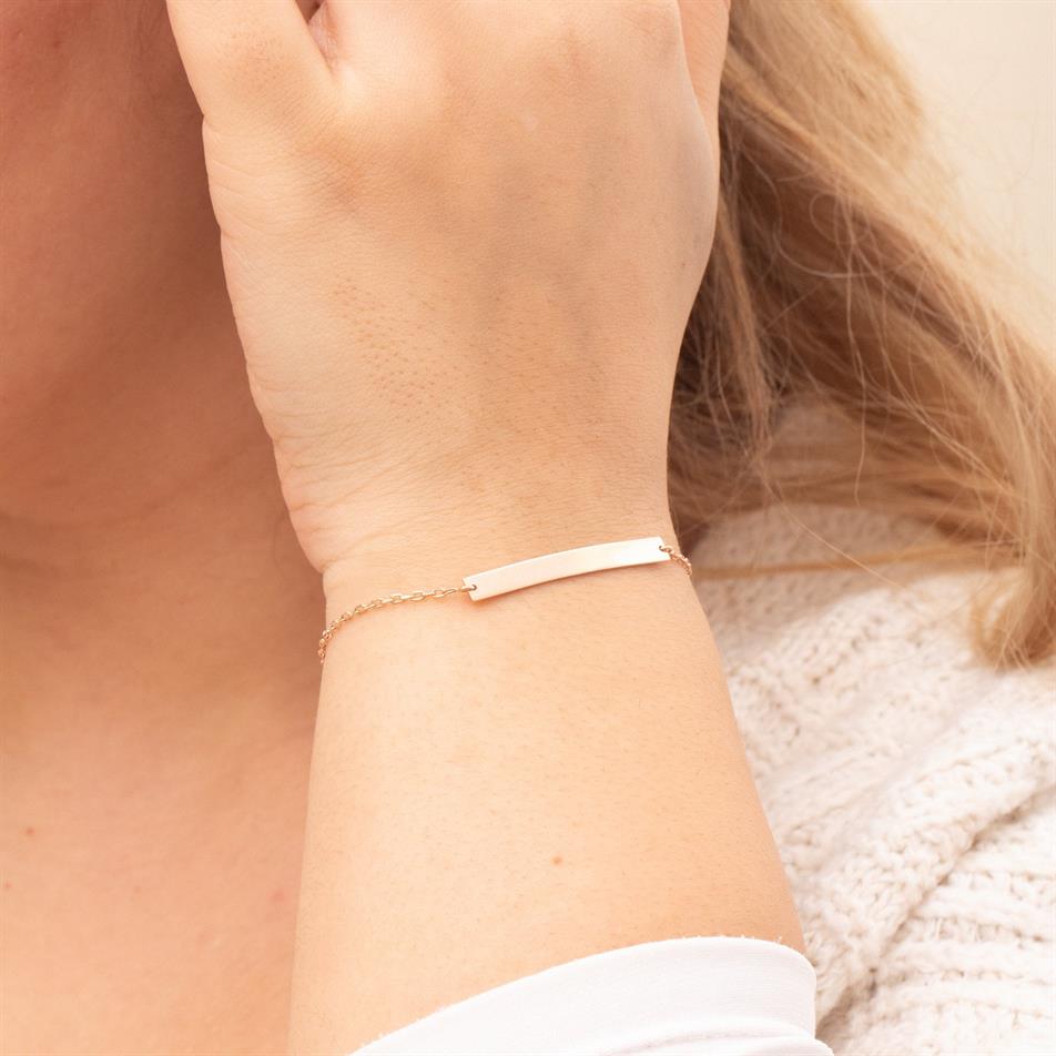 Personalized Bar Gold Bracelet