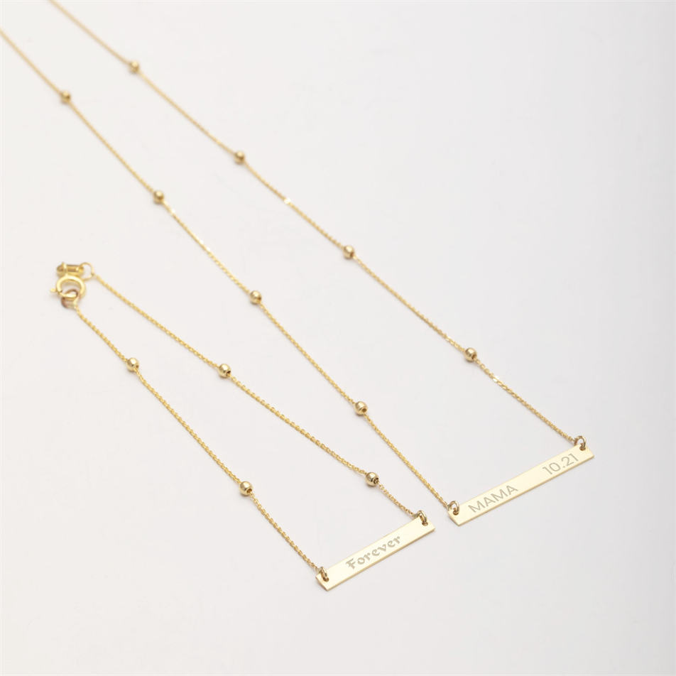 Gold Personalized Bar Bracelet
