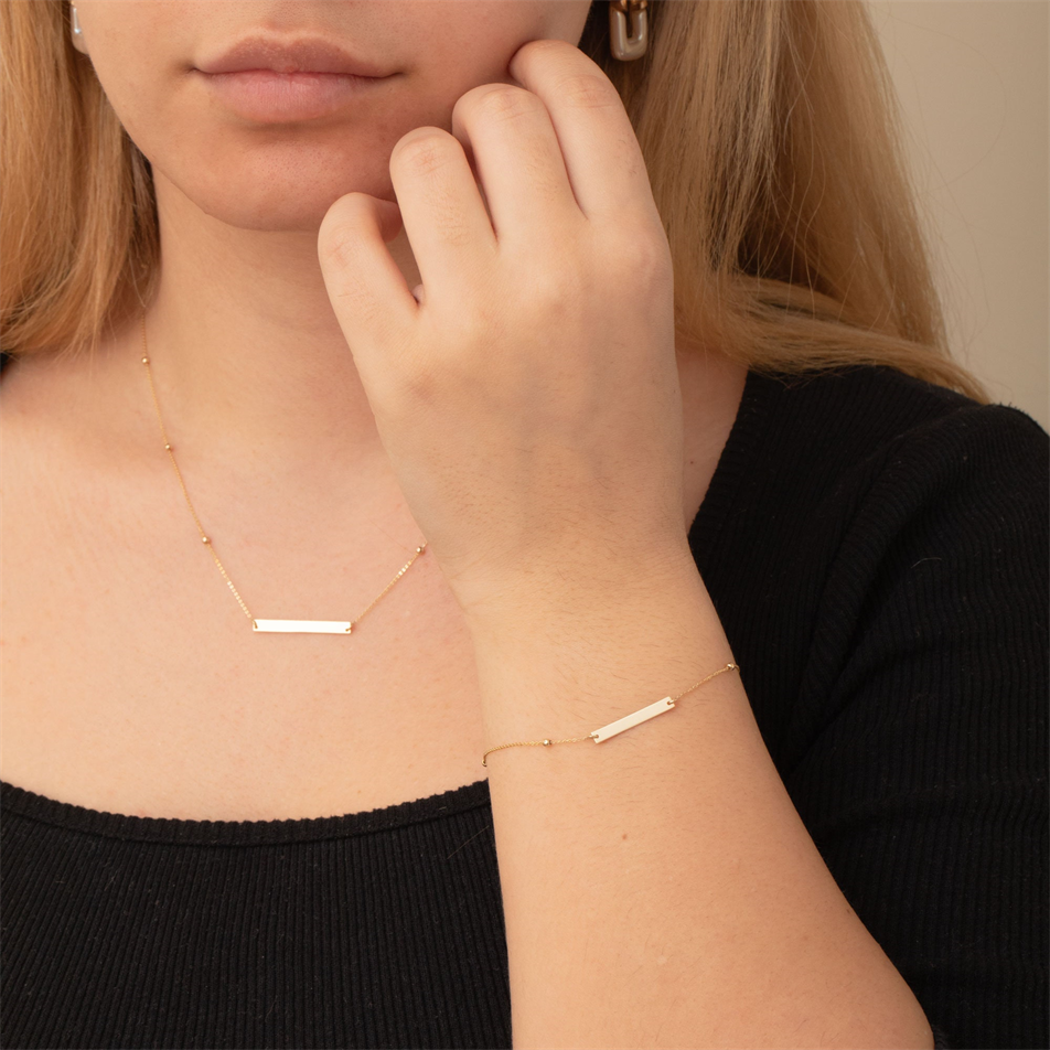 Gold Personalized Bar Bracelet