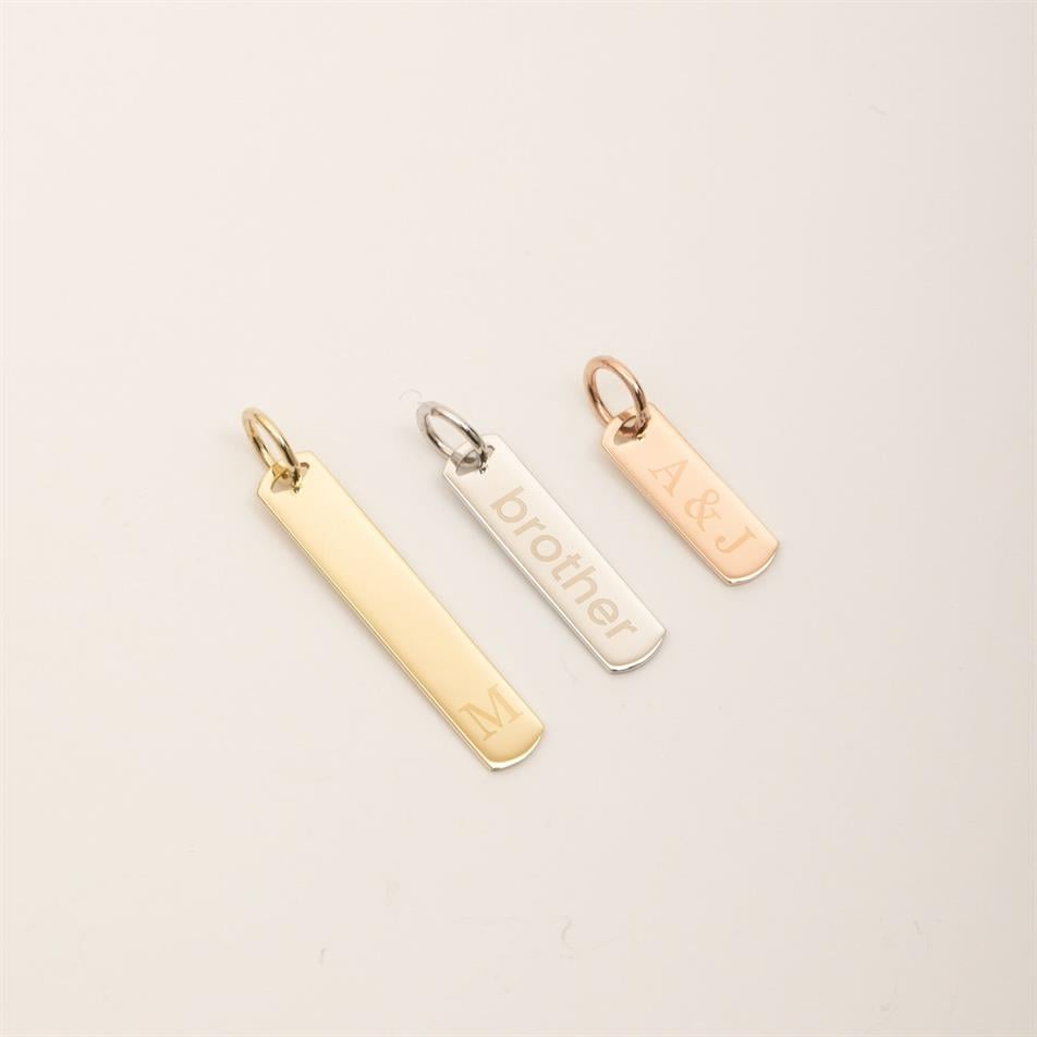 Personalized Solid Gold Bar Tag Necklace