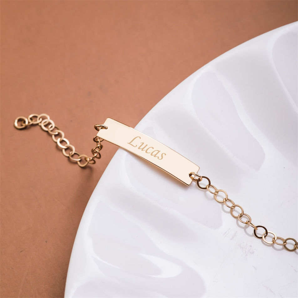 Gold Personalized Baby ID Bracelet