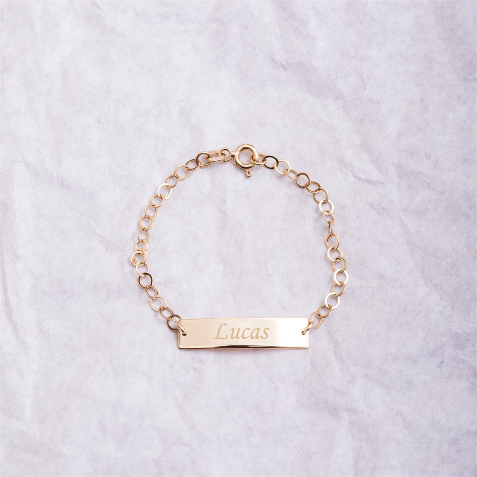 Gold Personalized Baby ID Bracelet