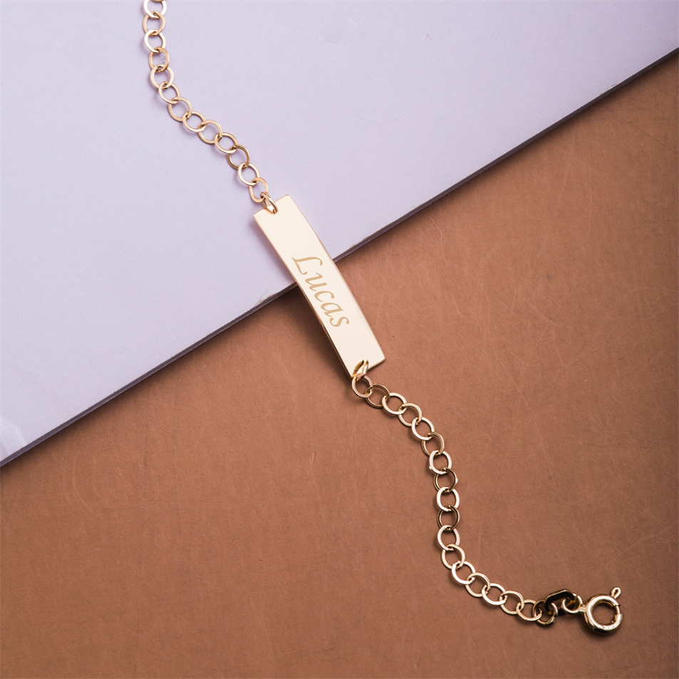 Gold Personalized Baby ID Bracelet