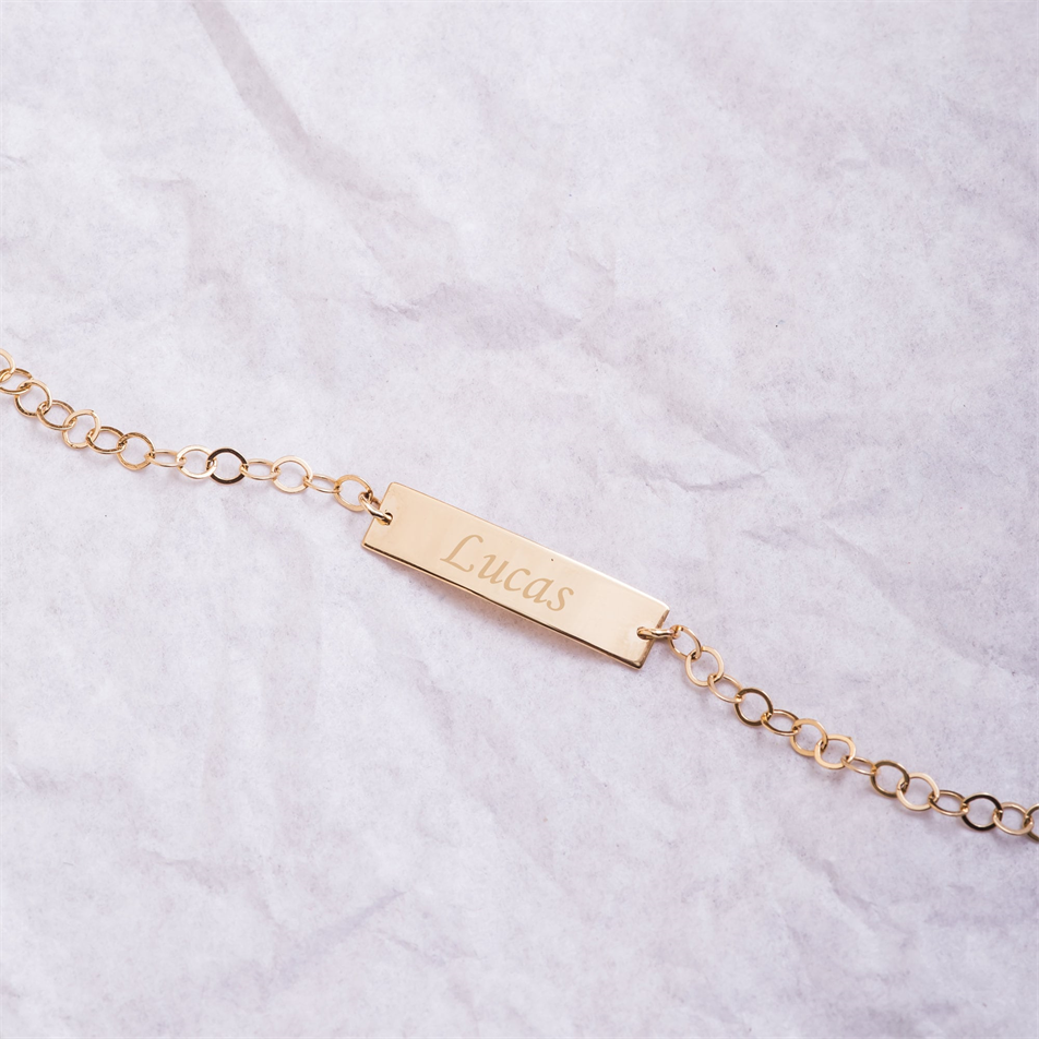 Gold Personalized Baby ID Bracelet