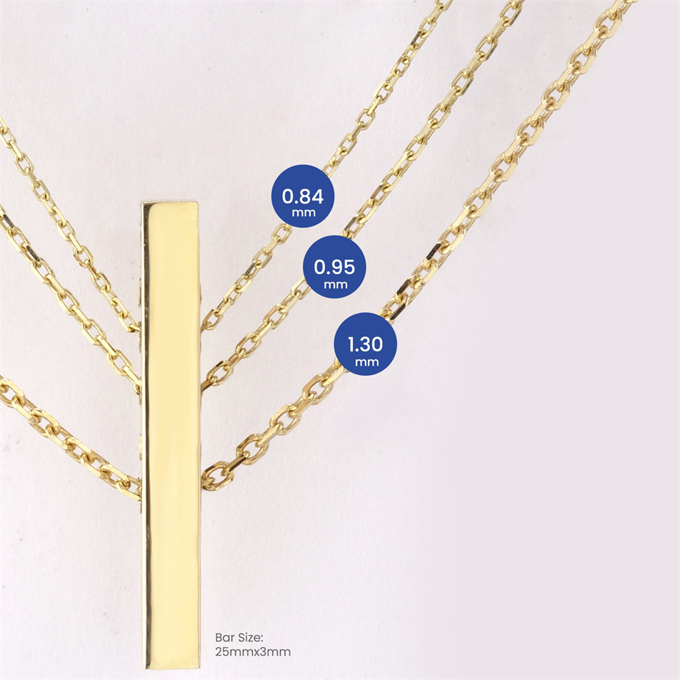 Gold Personalized Rectangular Tag Necklace