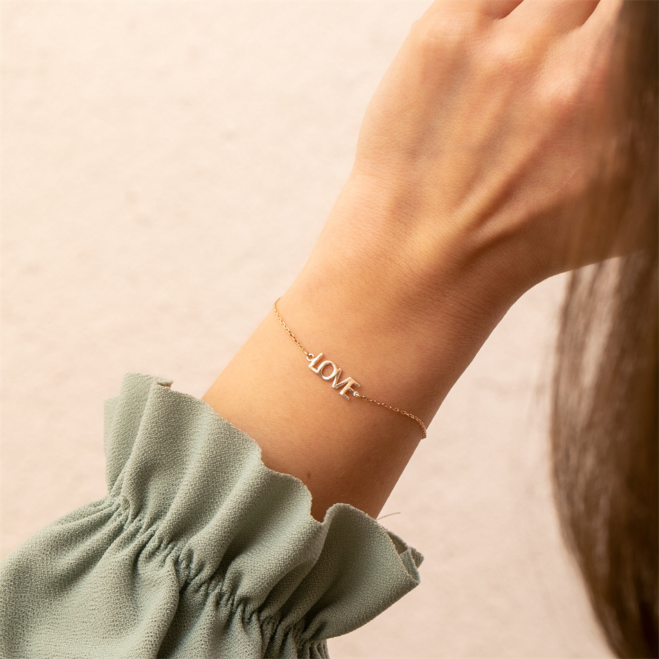 Gold Personalized Initial Bracelet