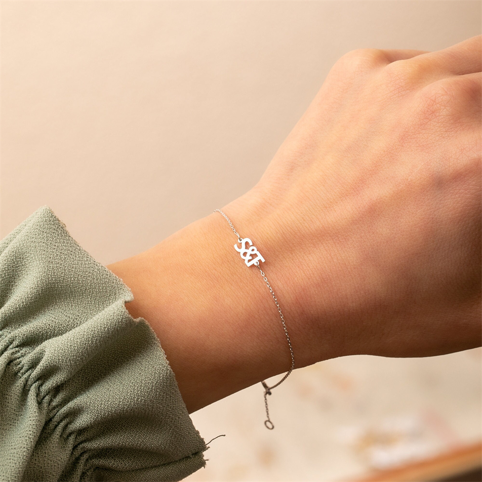 Gold Personalized Initial Bracelet