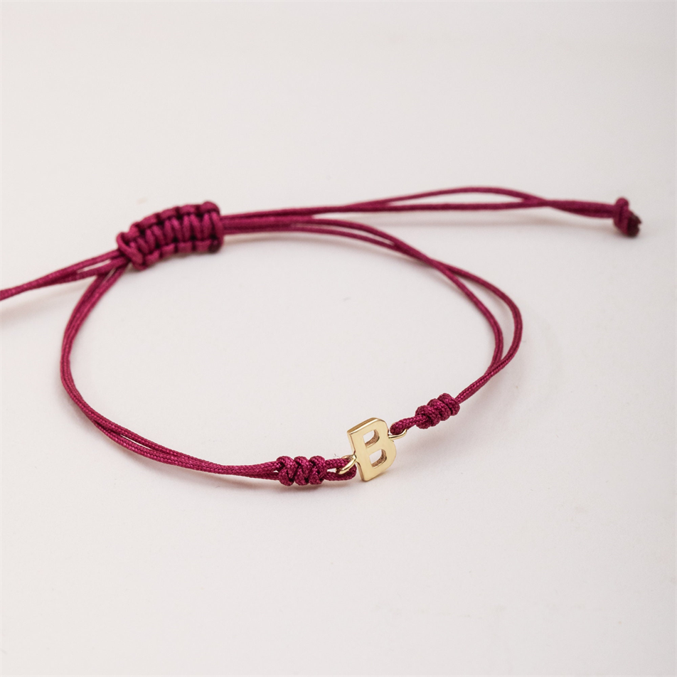 Gold Personalized Initial String Bracelet