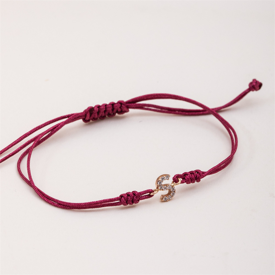 Gold Personalized Initial String Bracelet