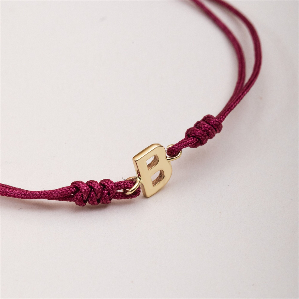 Gold Personalized Initial String Bracelet