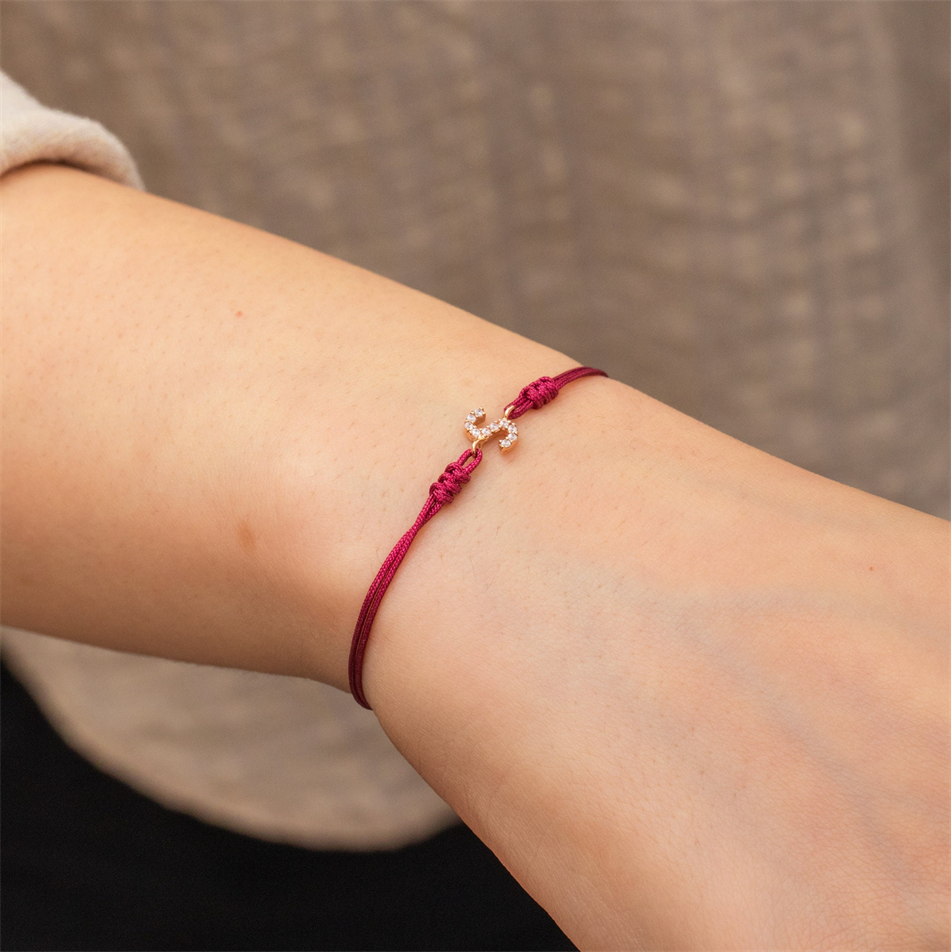 Gold Personalized Initial String Bracelet