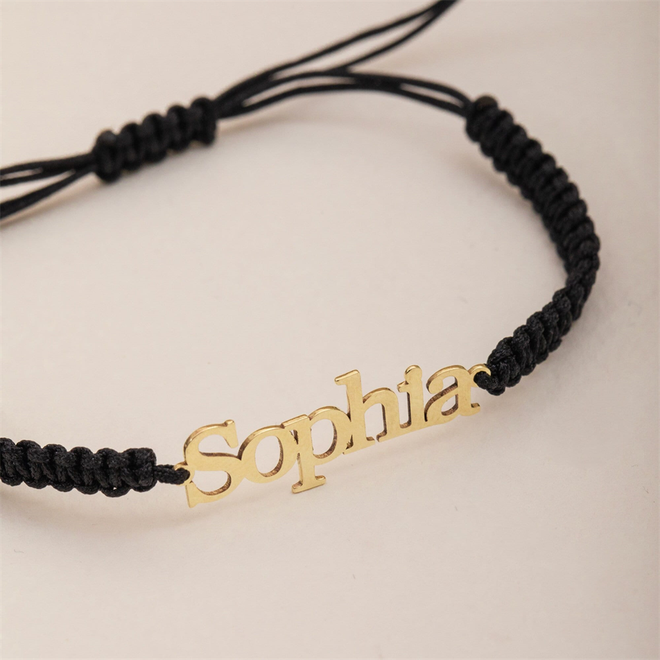 Gold Personalized Name Macrame Bracelet