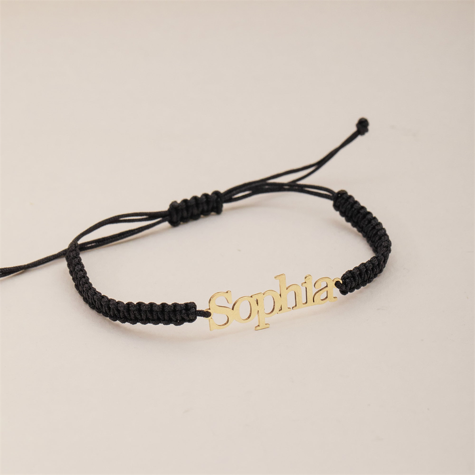 Gold Personalized Name Macrame Bracelet
