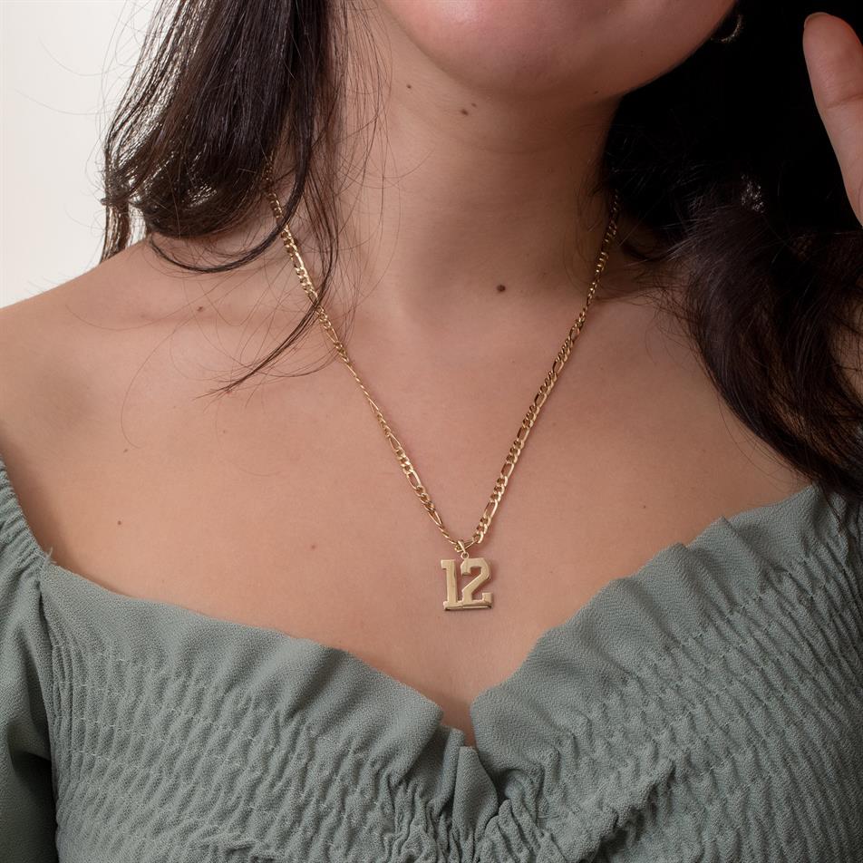 Gold Personalized Number Pendant