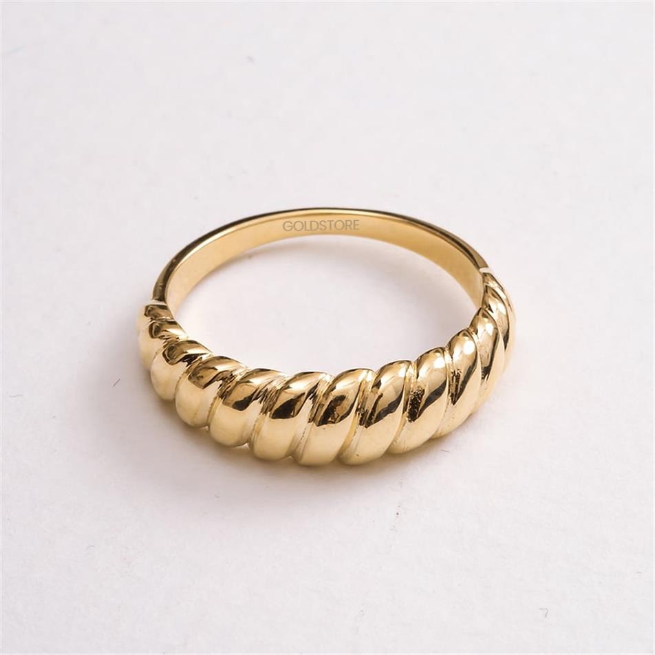 Solid Gold Croissant Ring