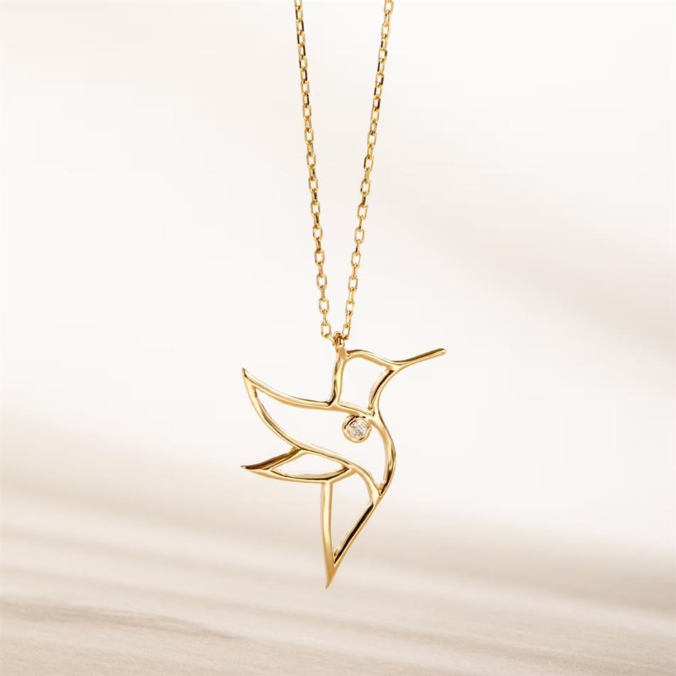 Diamond Hummingbird Necklace