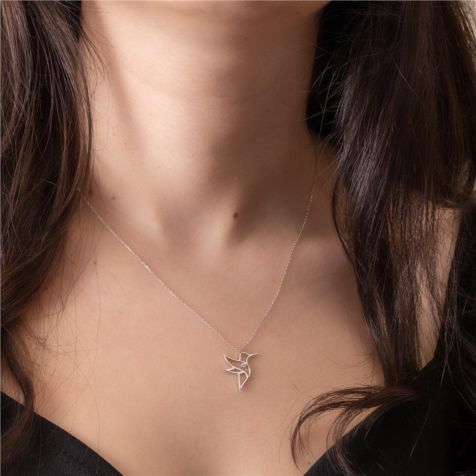 Diamond Hummingbird Necklace