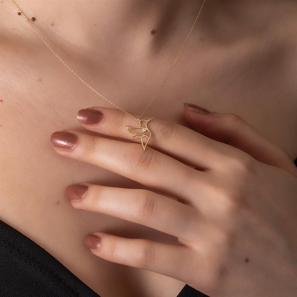Diamond Hummingbird Necklace