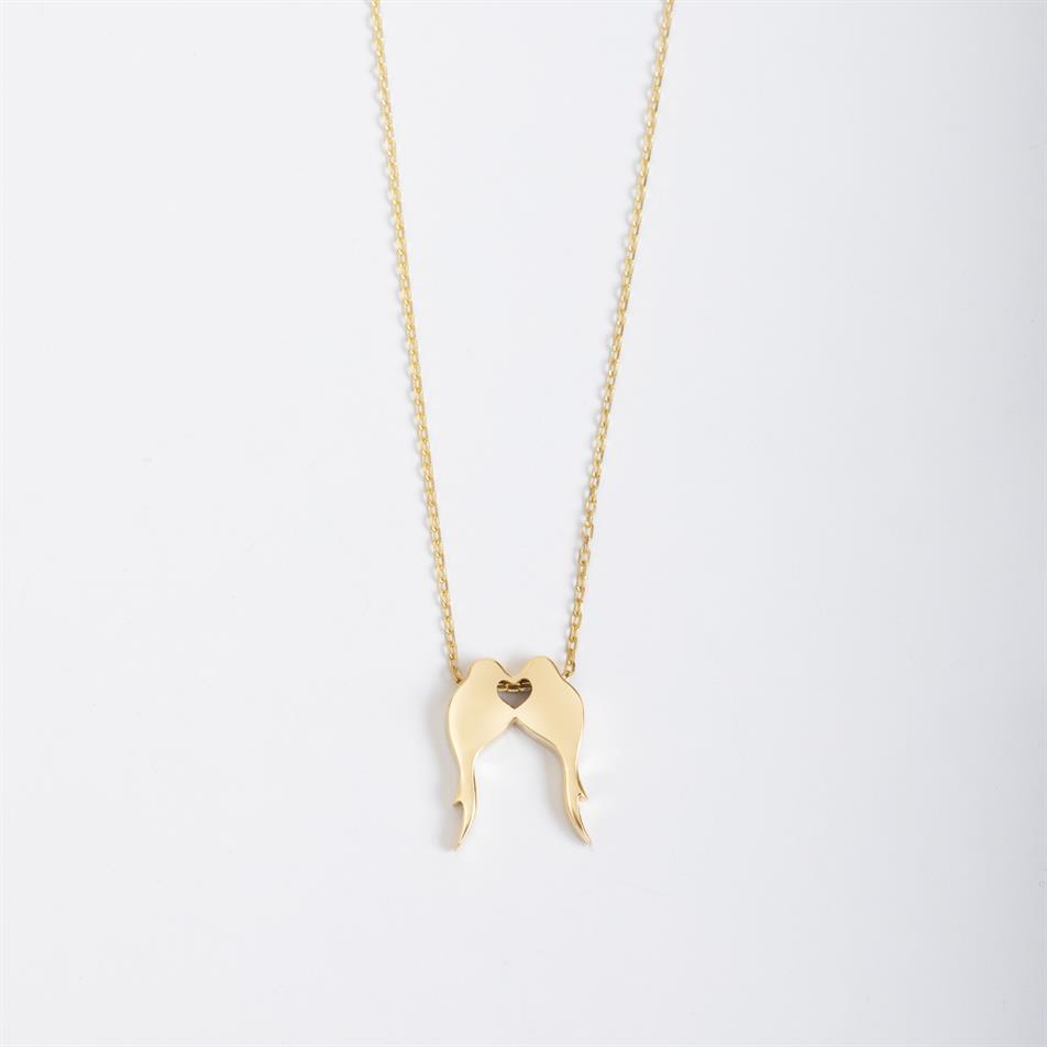 Solid Gold Dove Necklace