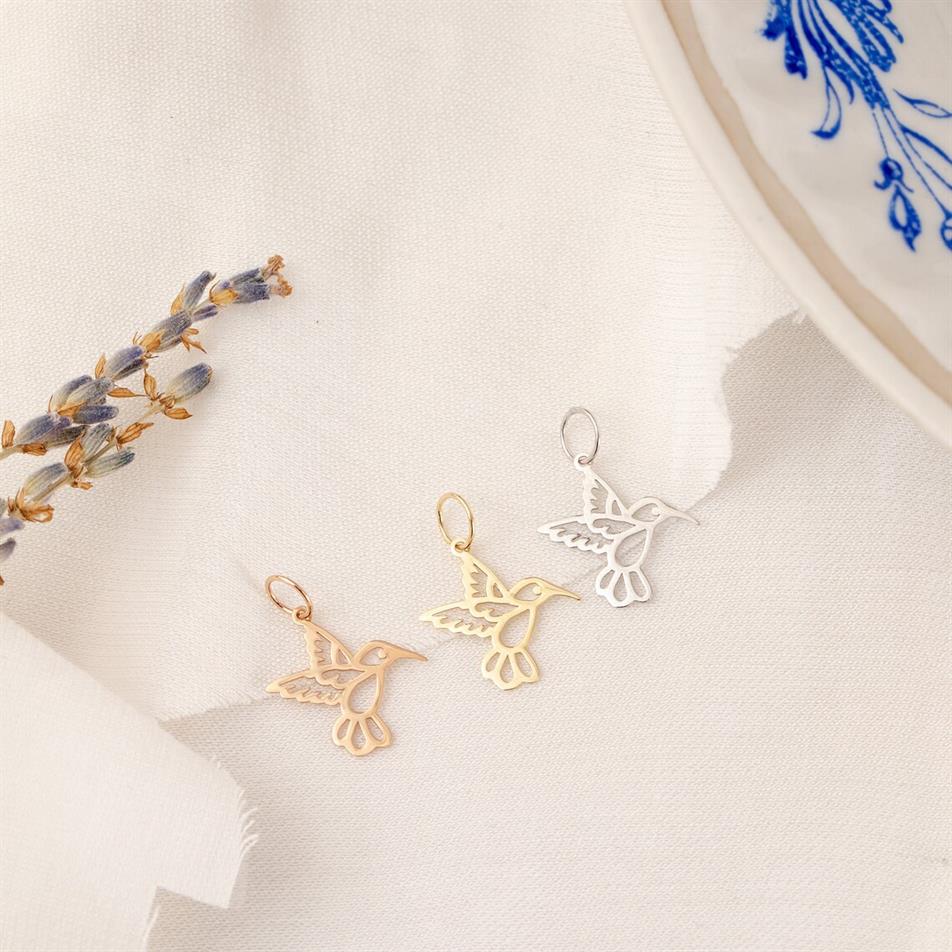 Solid Gold Bird Necklace