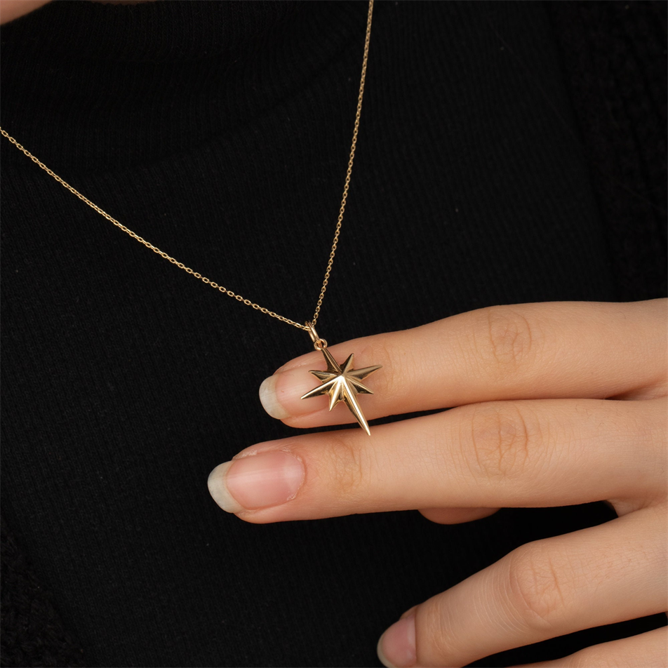 Gold North Star Necklace