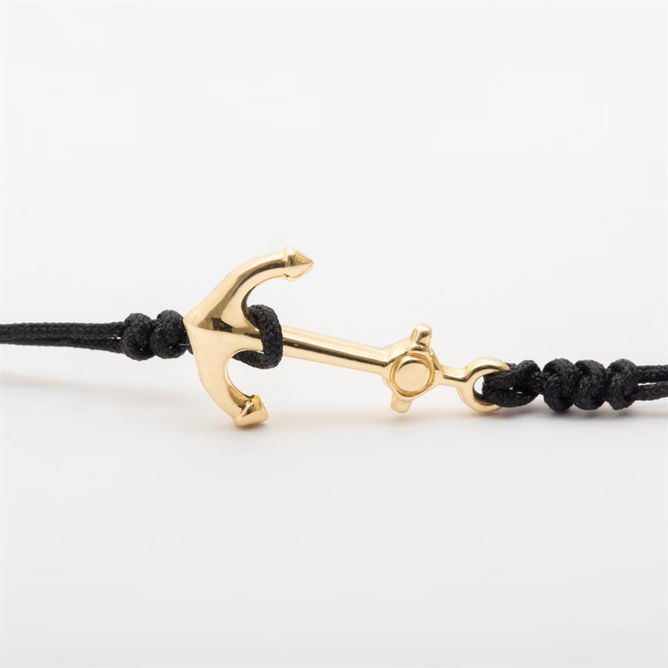 Gold Anchor Macrame Bracelet
