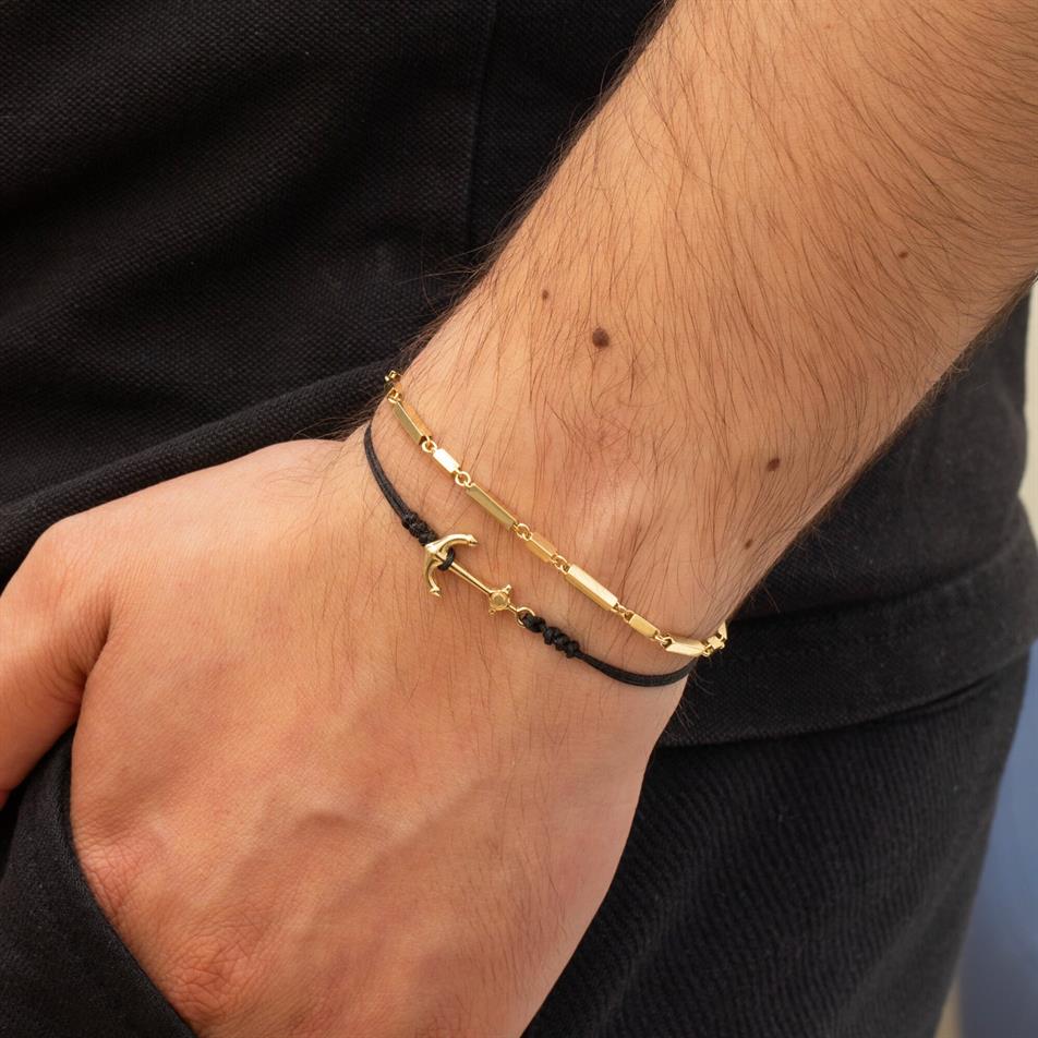 Gold Anchor Macrame Bracelet