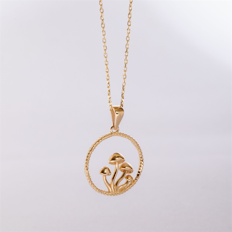 Gold Mushroom Necklace