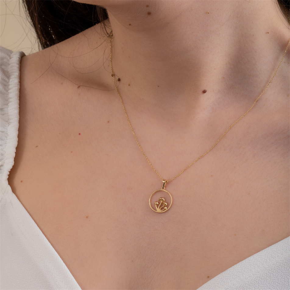 Gold Mushroom Necklace