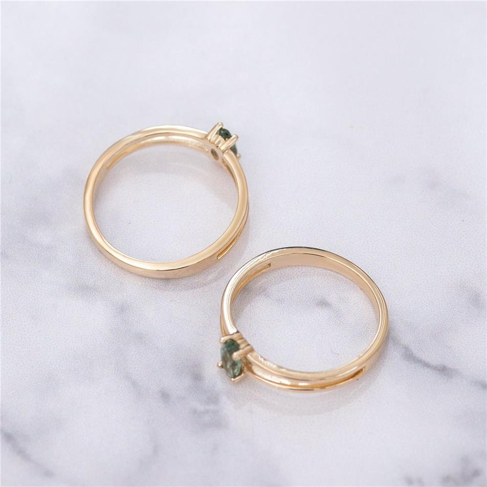 Solid Gold Marquise Green Sapphire Ring