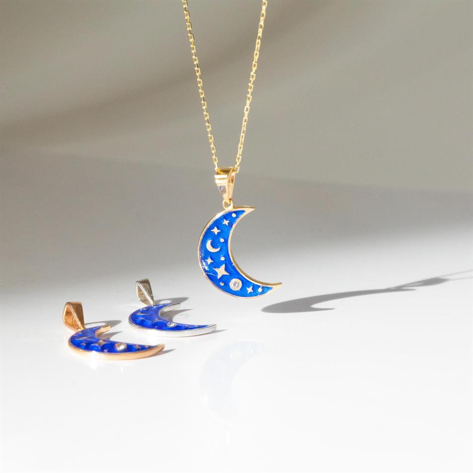 Altın Mineli Ay Yıldız Kolye