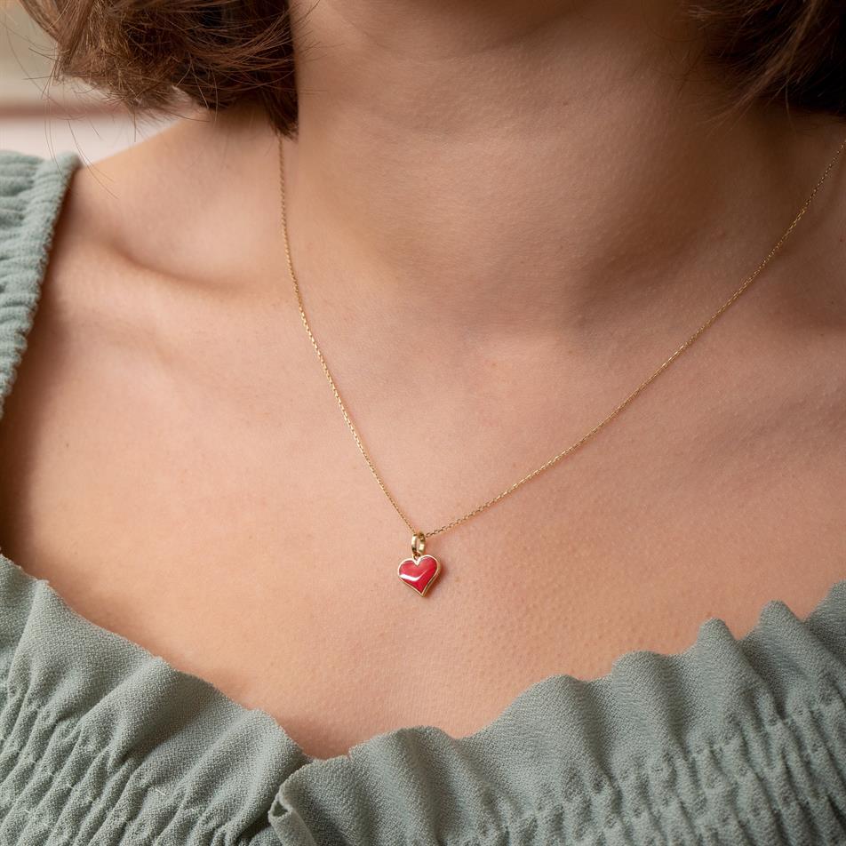 Altın Mineli Kalp Kolye