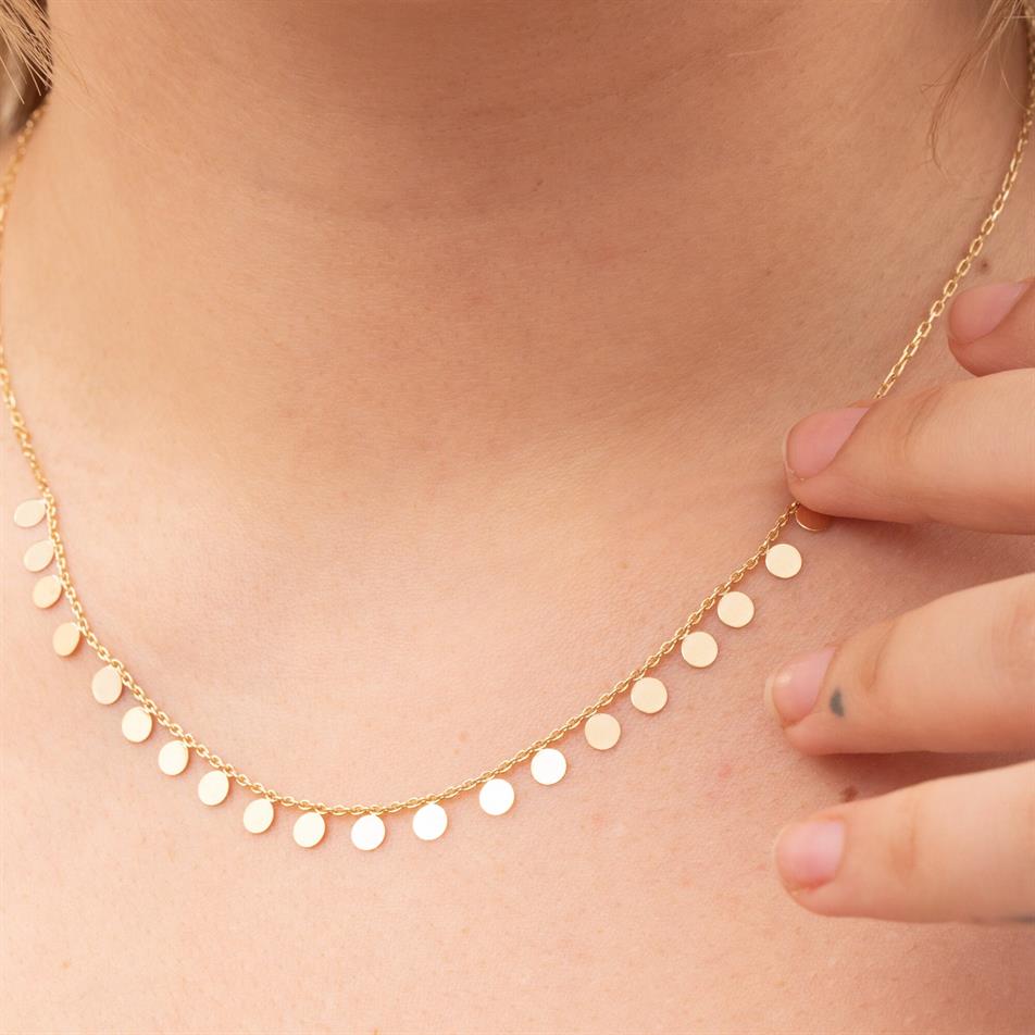 Altın Mini Disk Kolye