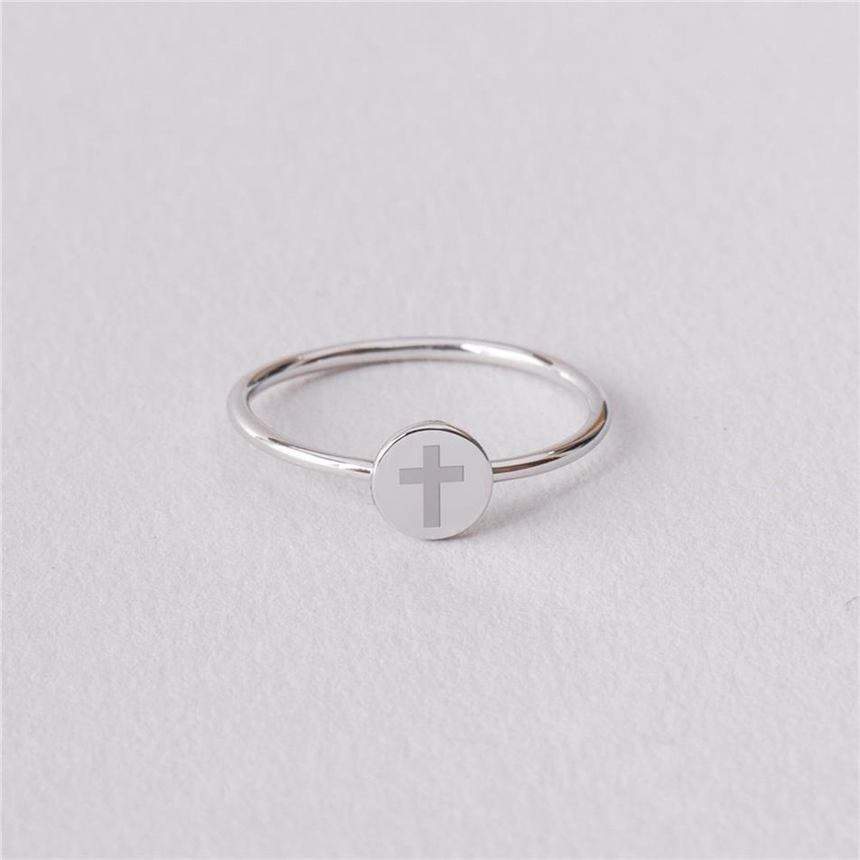 Solid Gold Dainty Christian Ring