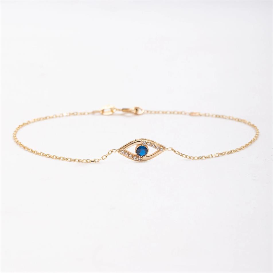 Gold Evil Eye Charm Bracelet