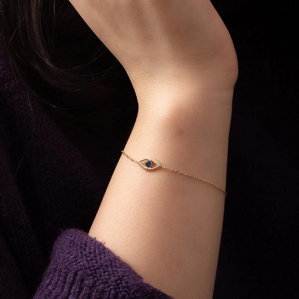 Gold Evil Eye Charm Bracelet