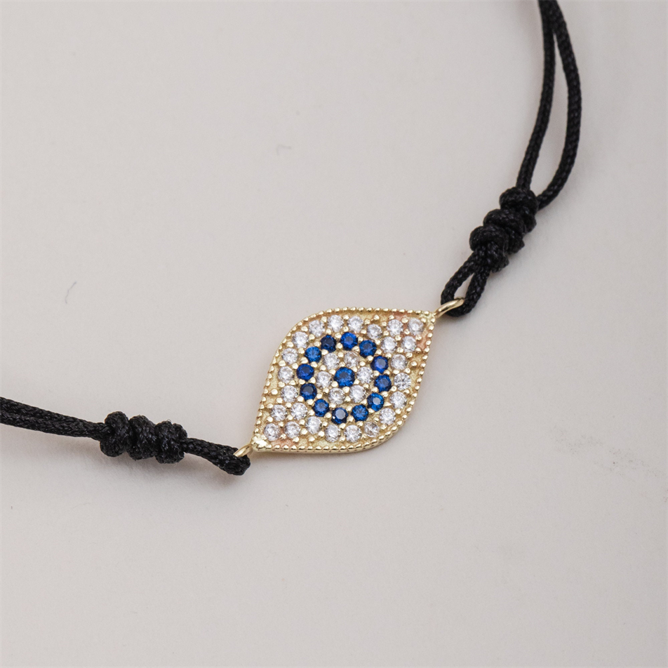 Gold Evil Eye String Bracelet