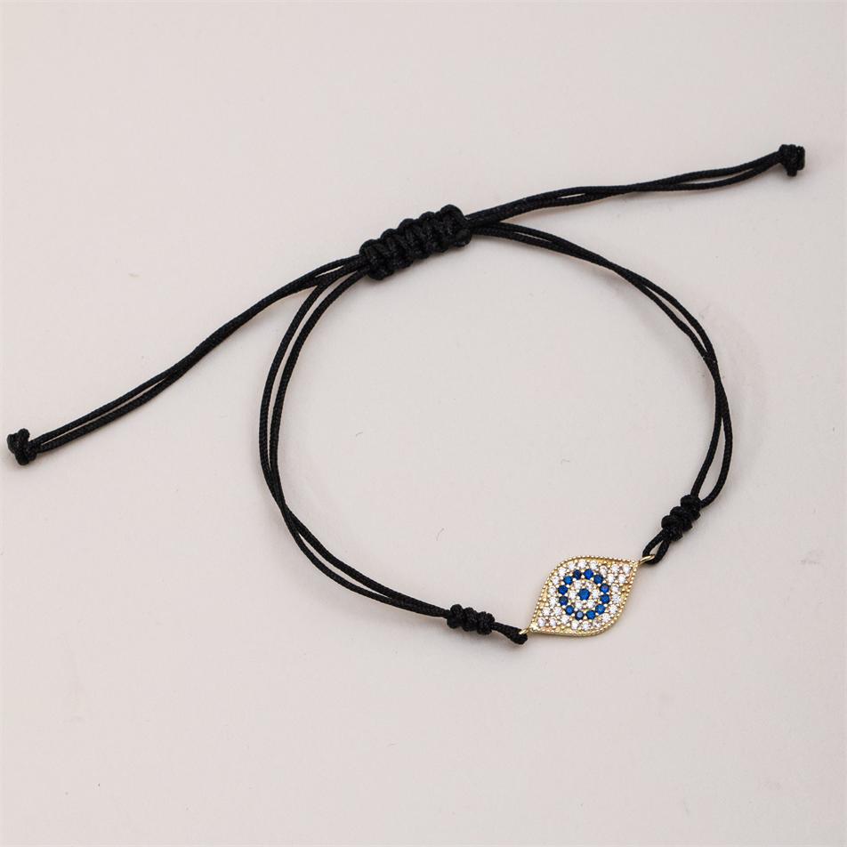 Gold Evil Eye String Bracelet