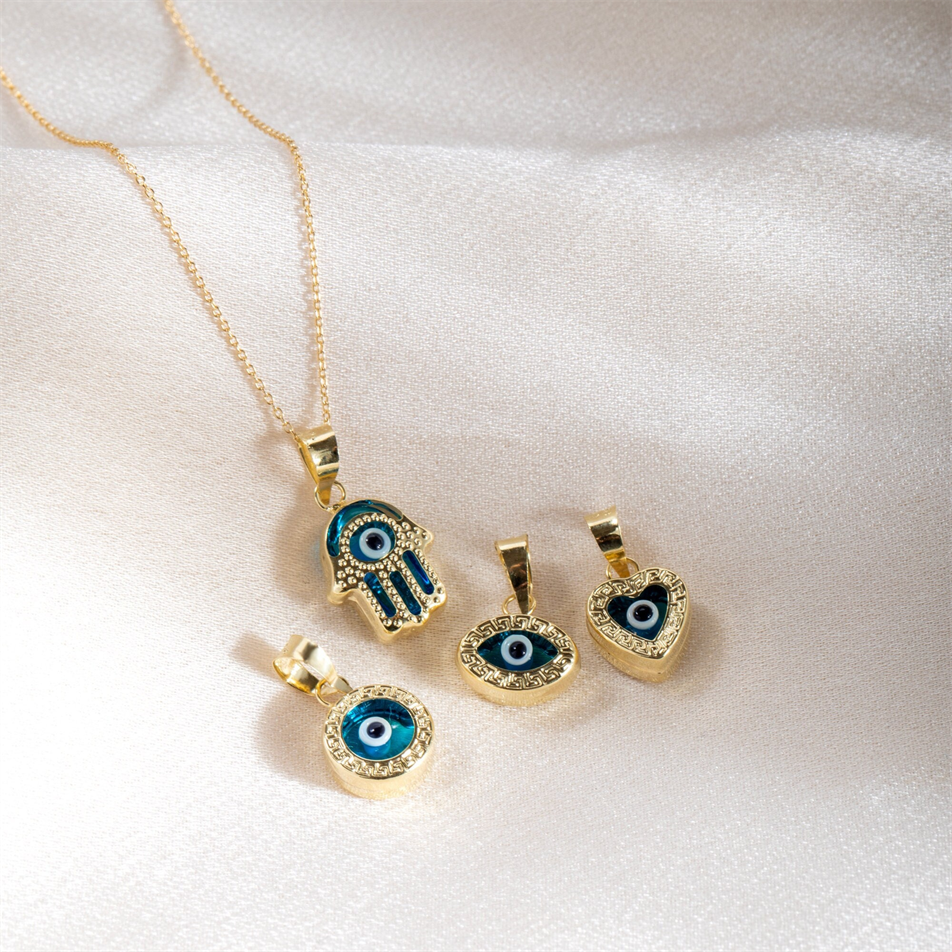 Gold Evil Eye Charm Necklace