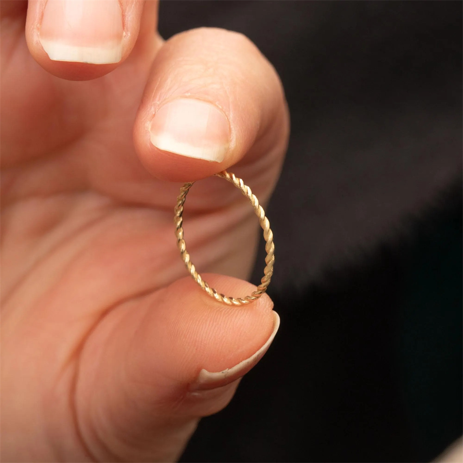 Gold Braided Rope Ring