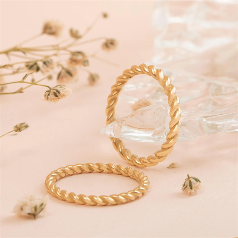 Gold Braided Rope Ring