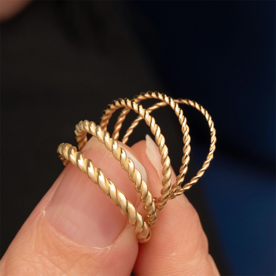 Gold Braided Rope Ring